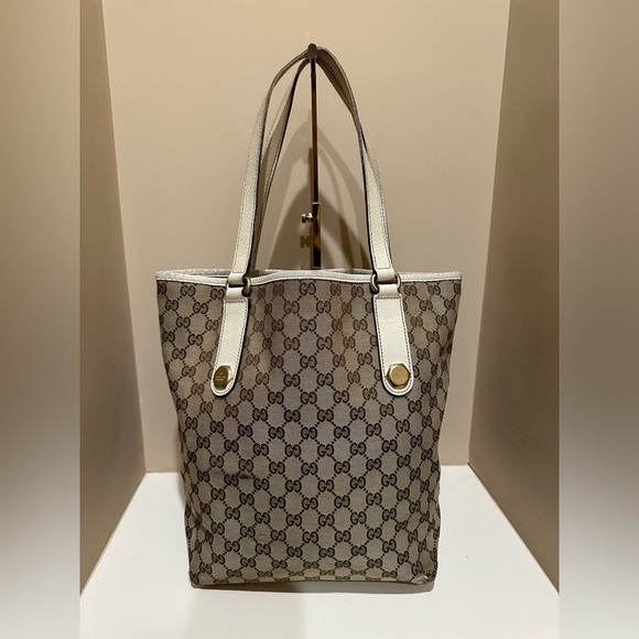 Gucci Charmy Open Canvas and Leather Mono Tote - Picture 1 of 12